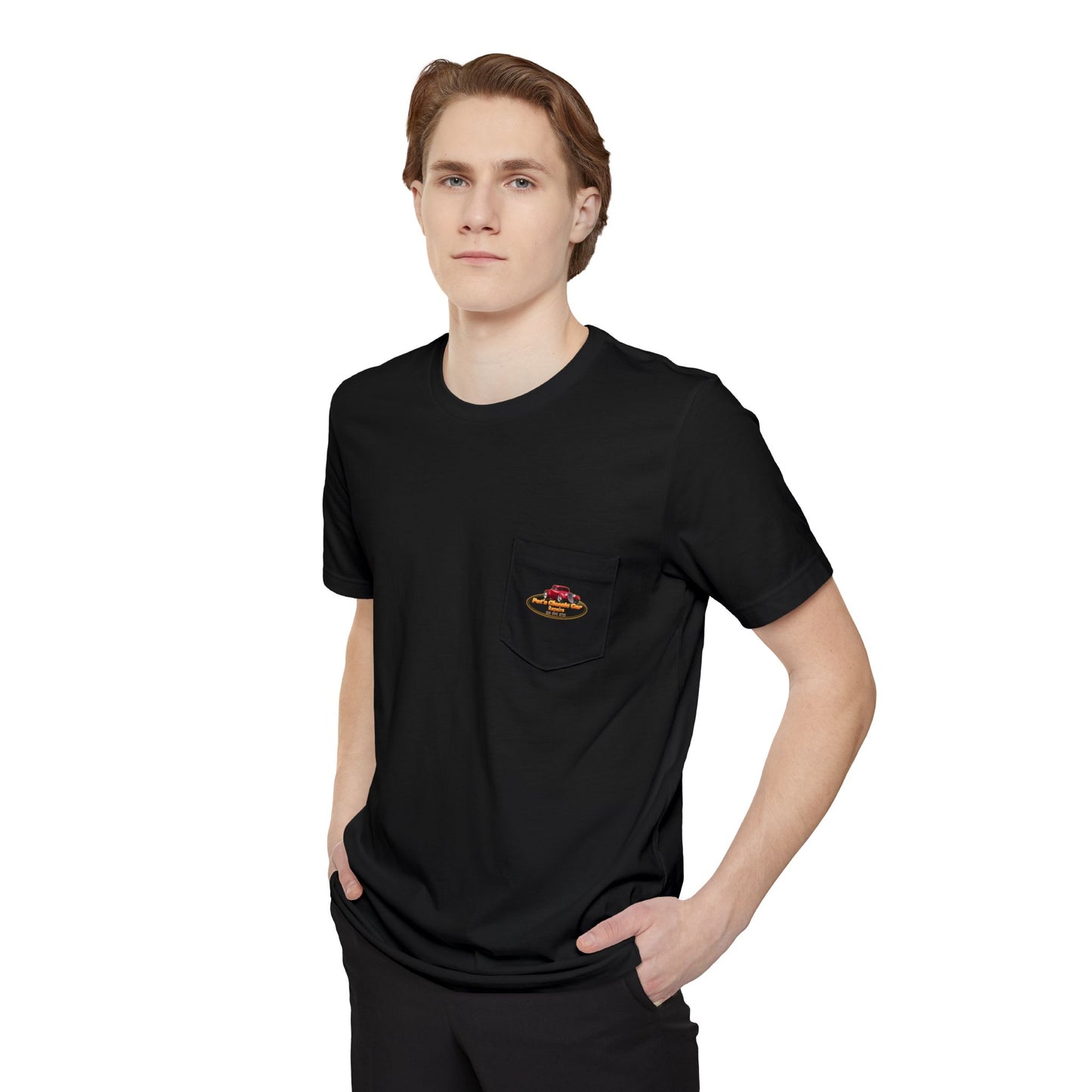Personalized Unisex Pocket T-Shirt - Pat's Classic Car Repairs