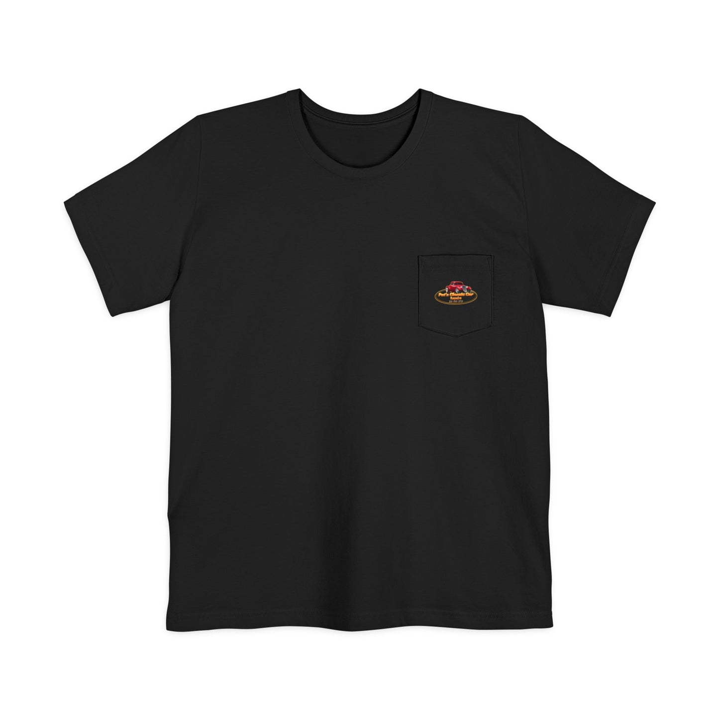 Personalized Unisex Pocket T-Shirt - Pat's Classic Car Repairs