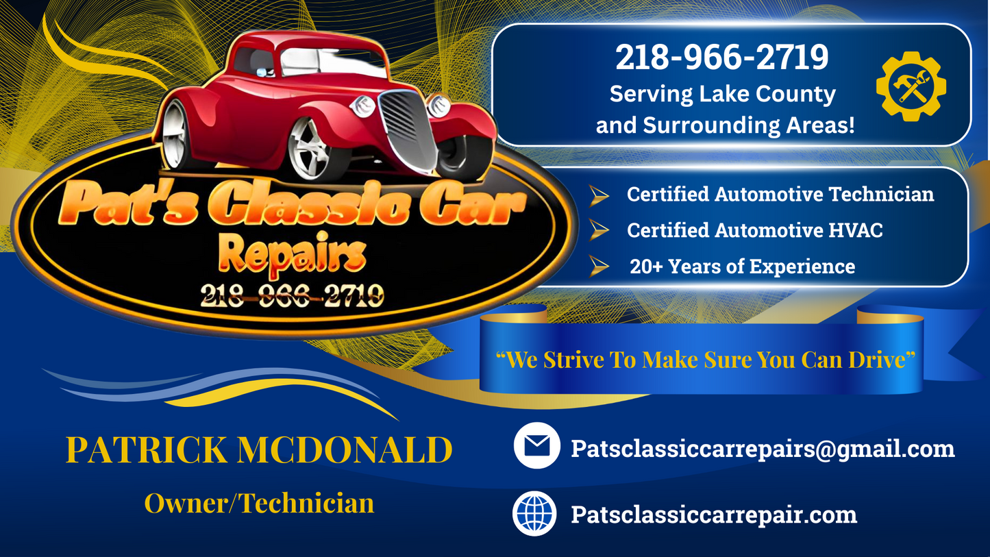 Professional Business Cards, Pat's Classic Car Repairs