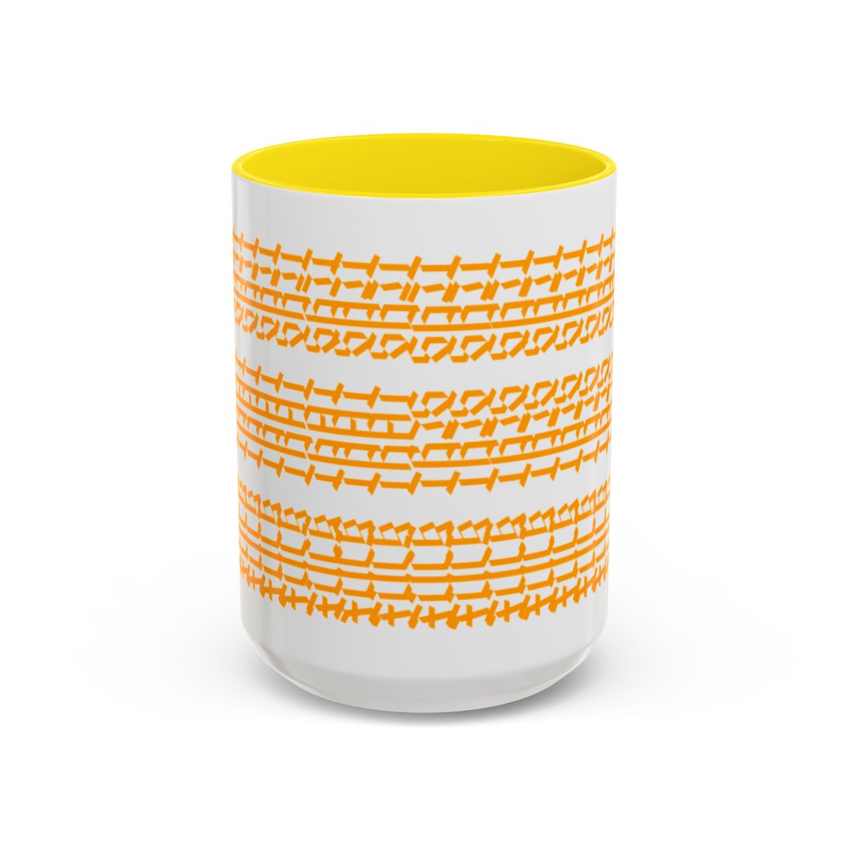 Humorous Hidden Message Color Accent Coffee Mug (15oz), Orange text