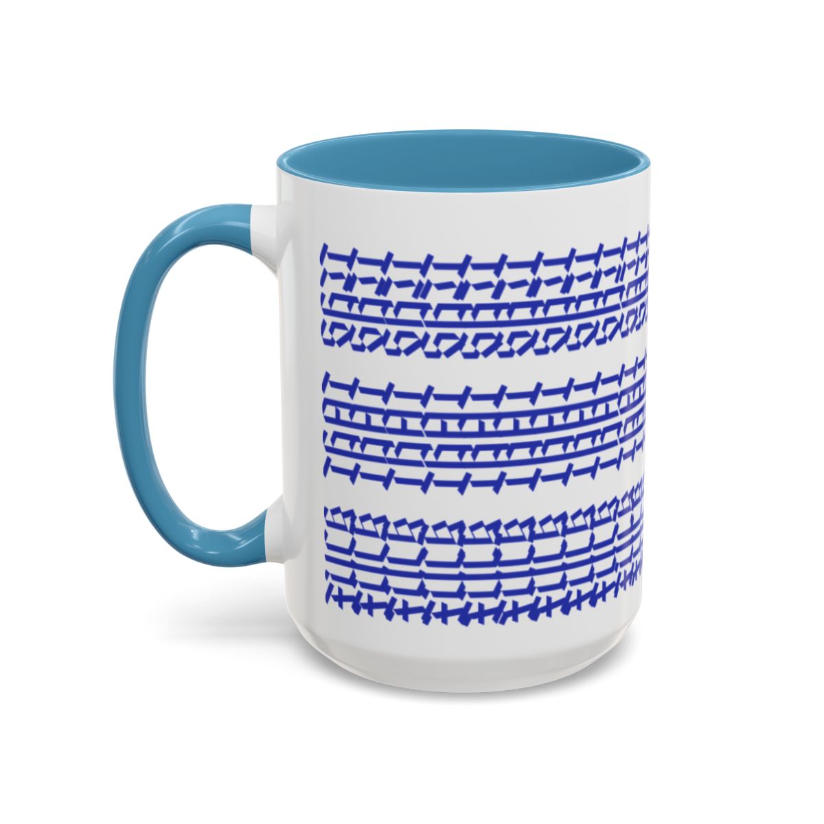 Humorous Hidden Message Color Accent Coffee Mug (15oz), Blue Text