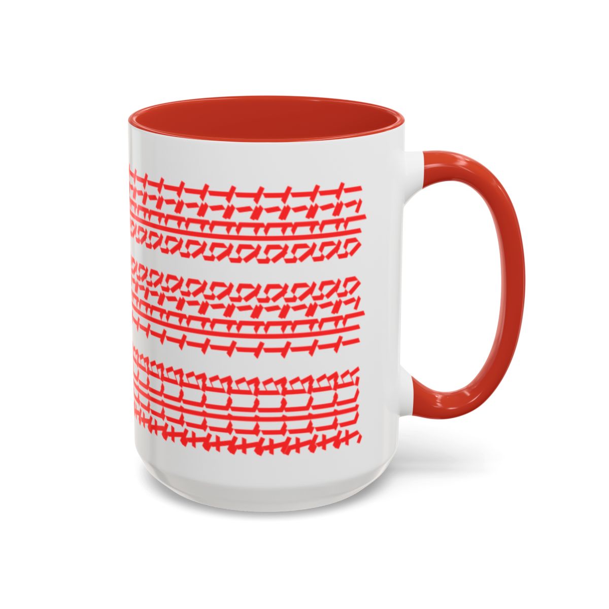 Humorous Hidden Message Color Accent Coffee Mug (15oz), Red Text