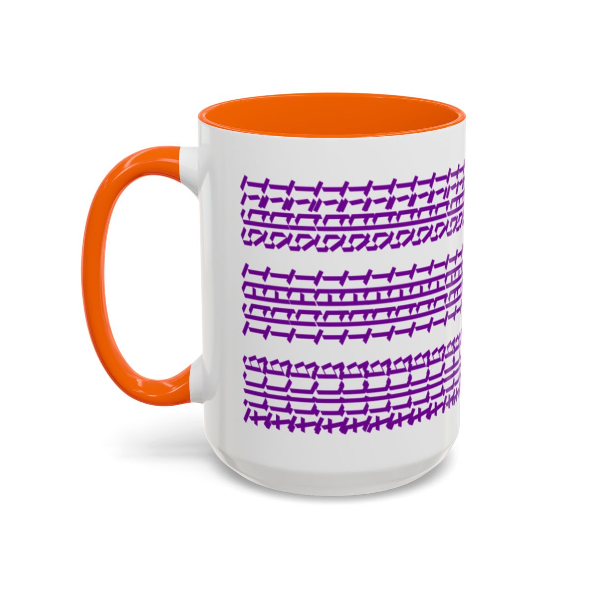 Humorous Hidden Message Color Accent Coffee Mug (15oz), Purple Text