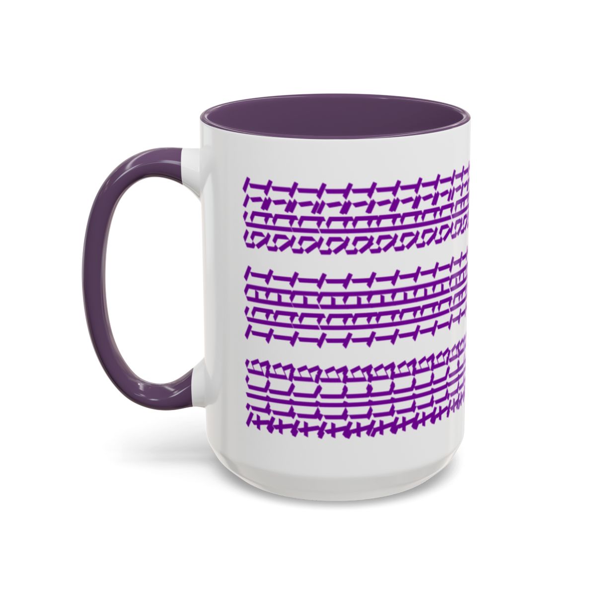 Humorous Hidden Message Color Accent Coffee Mug (15oz), Purple Text