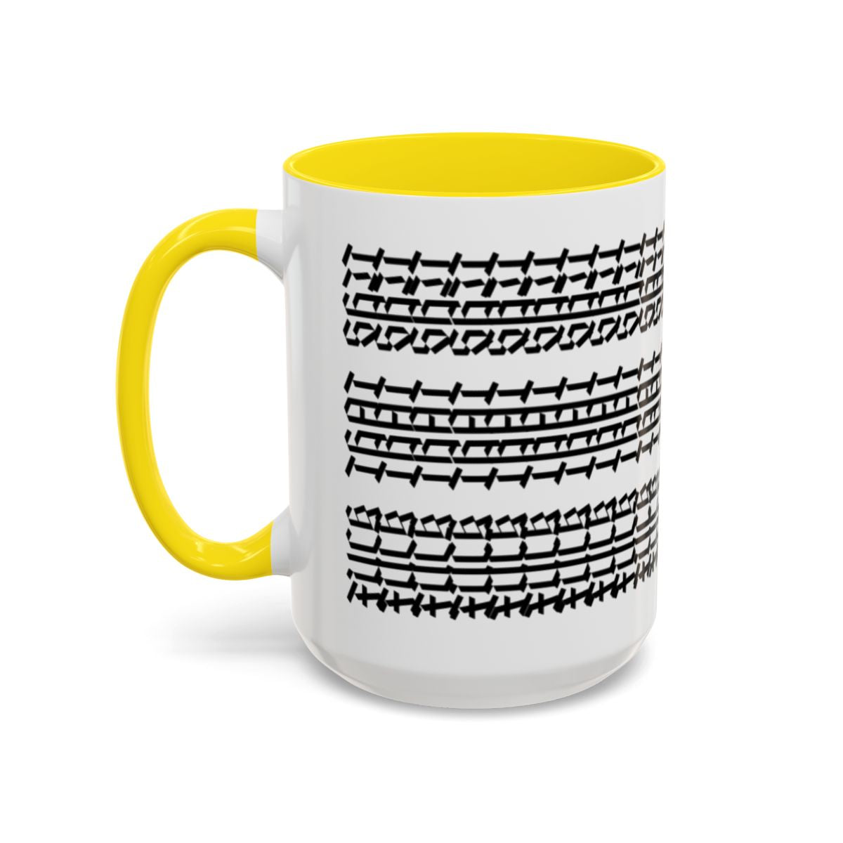 Humorous Hidden Message Color Accent Coffee Mug (15oz), Black Text