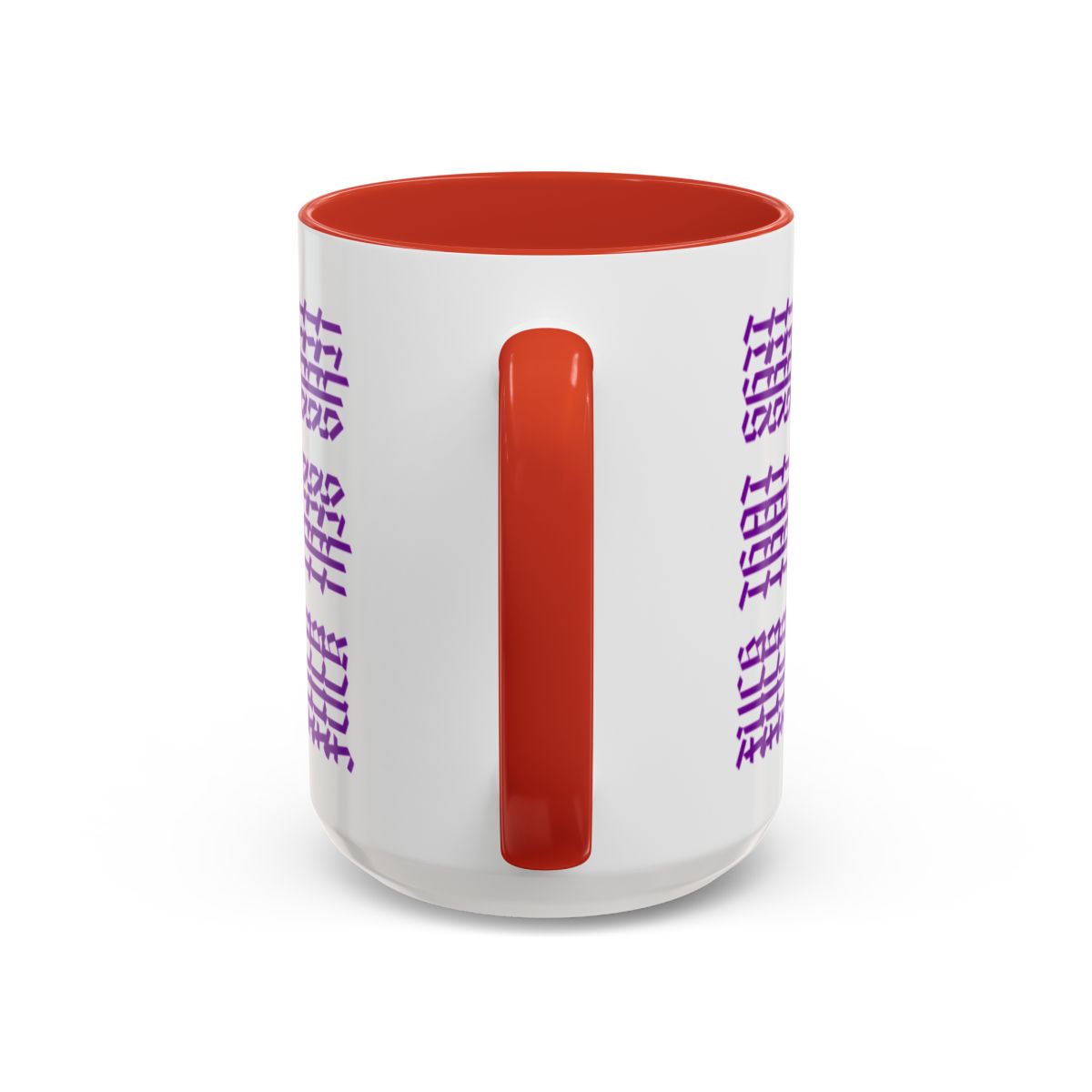 Humorous Hidden Message Color Accent Coffee Mug (15oz), Purple Text