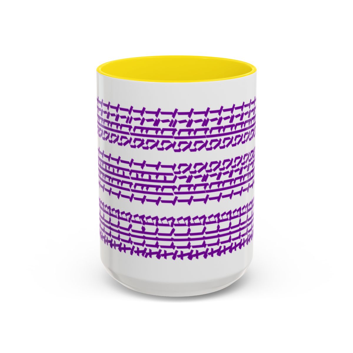 Humorous Hidden Message Color Accent Coffee Mug (15oz), Purple Text