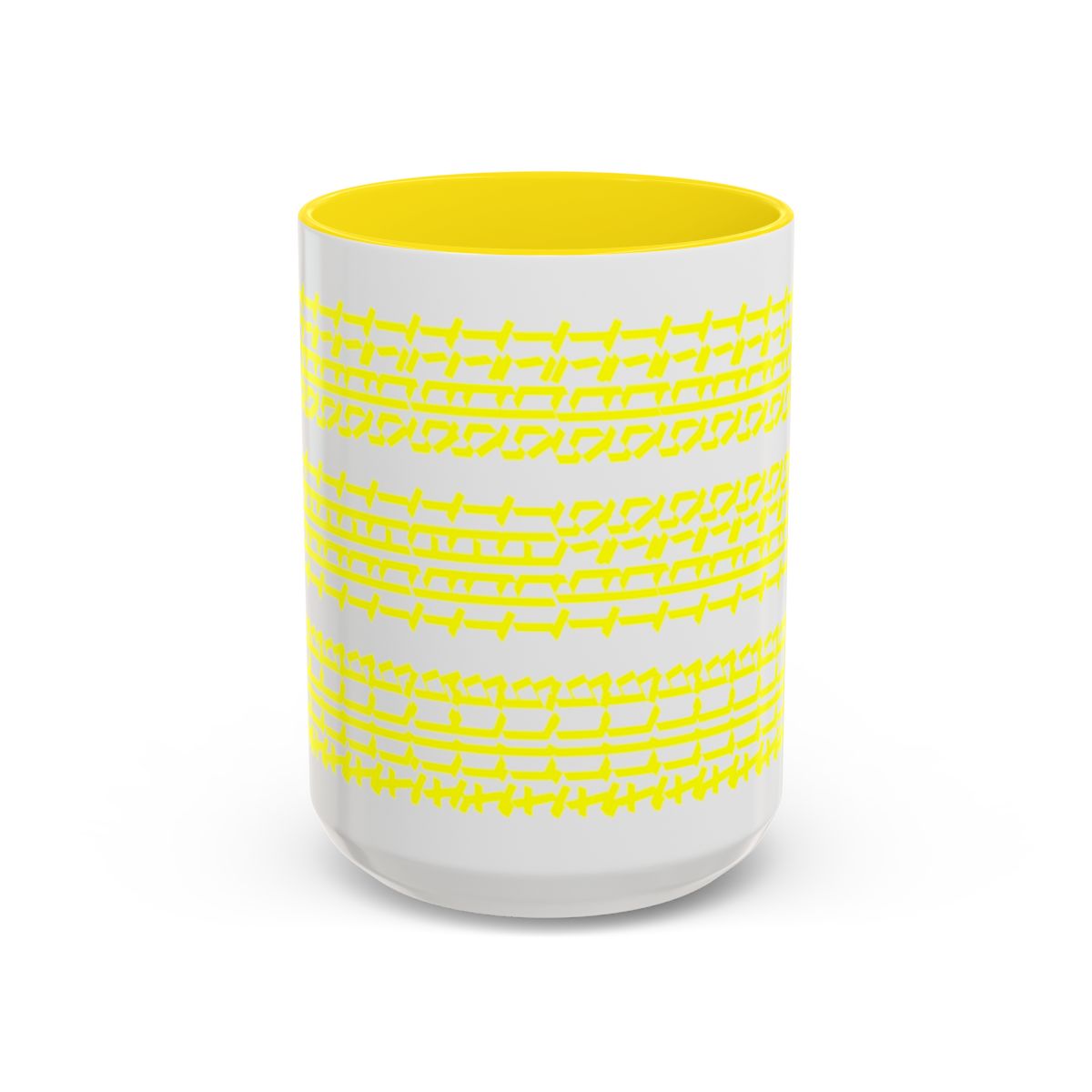 Humorous Hidden Message Color Accent Coffee Mug (15oz), Yellow Text