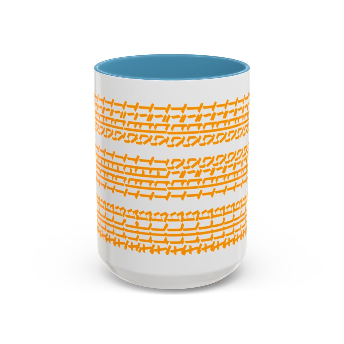 Humorous Hidden Message Color Accent Coffee Mug (15oz), Orange text