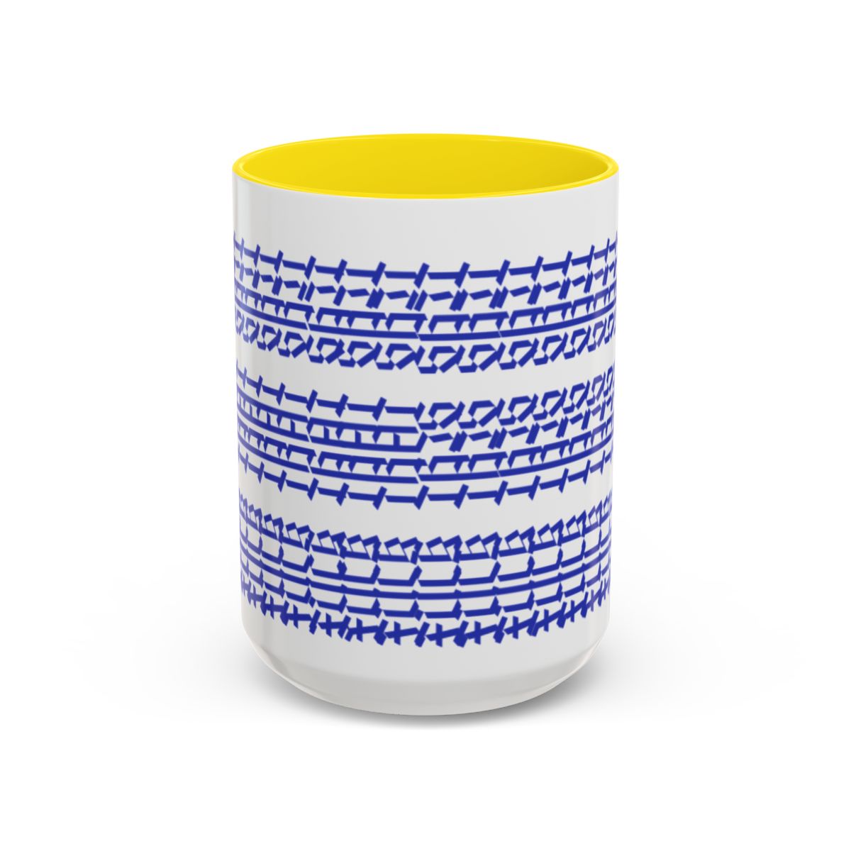 Humorous Hidden Message Color Accent Coffee Mug (15oz), Blue Text