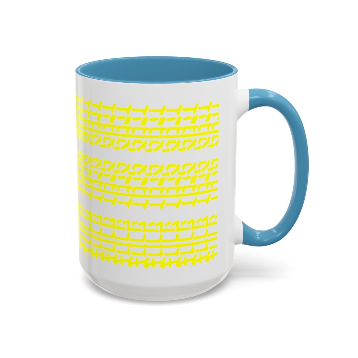 Humorous Hidden Message Color Accent Coffee Mug (15oz), Yellow Text