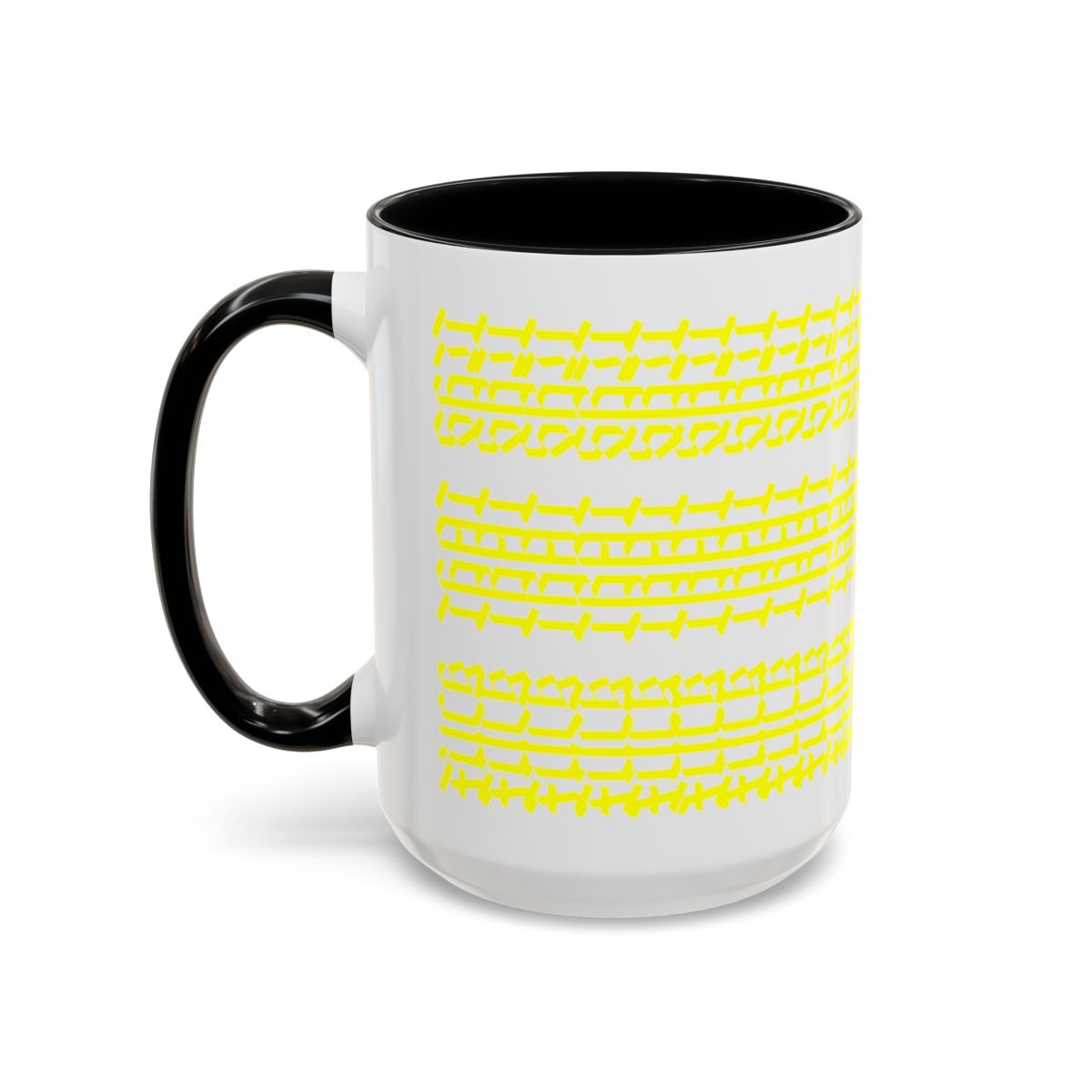 Humorous Hidden Message Color Accent Coffee Mug (15oz), Yellow Text