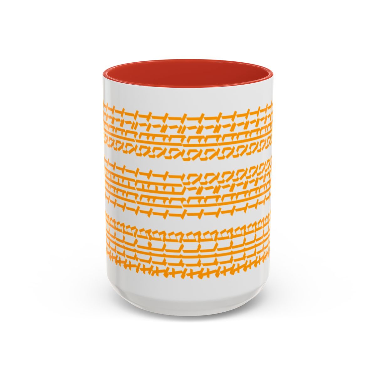 Humorous Hidden Message Color Accent Coffee Mug (15oz), Orange text