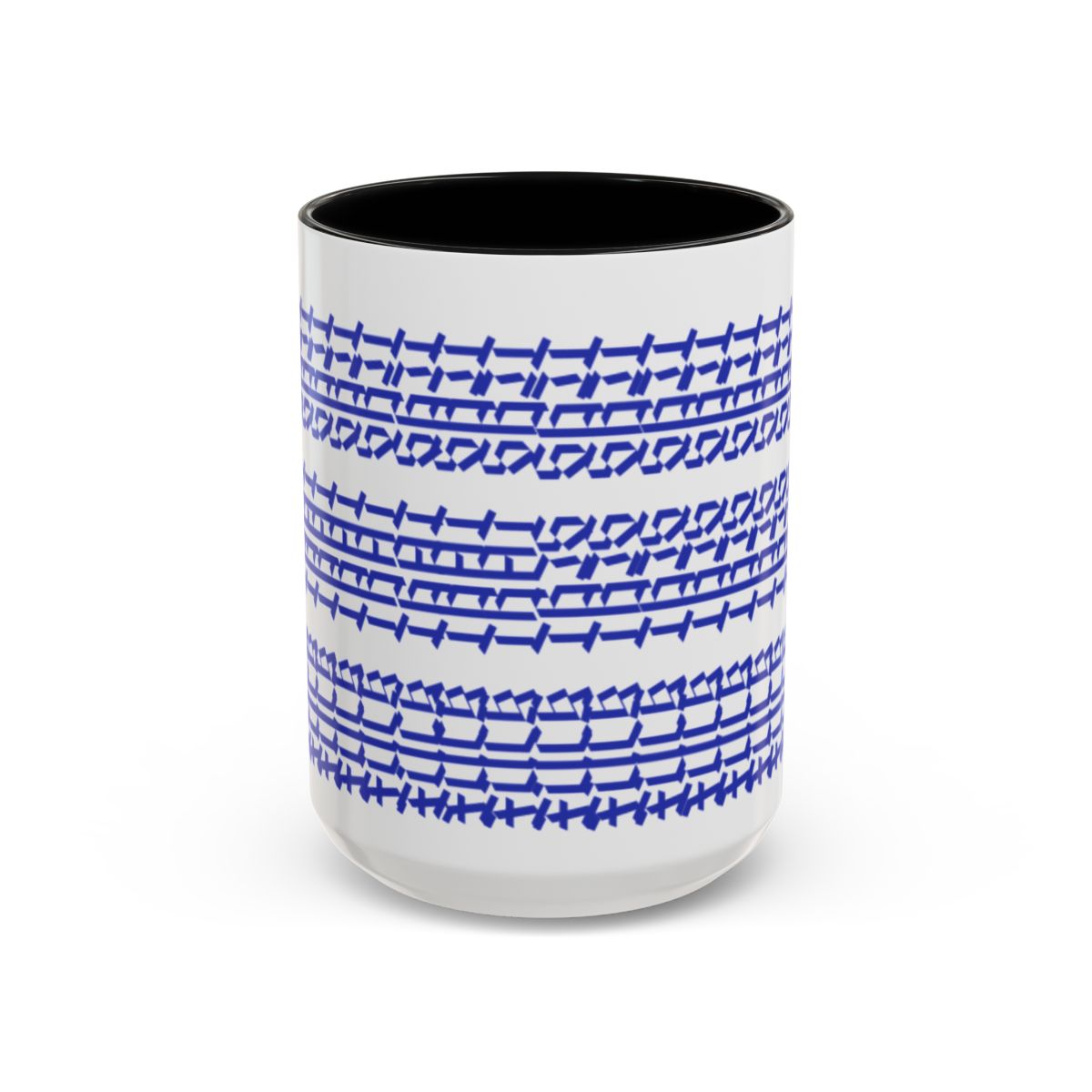 Humorous Hidden Message Color Accent Coffee Mug (15oz), Blue Text