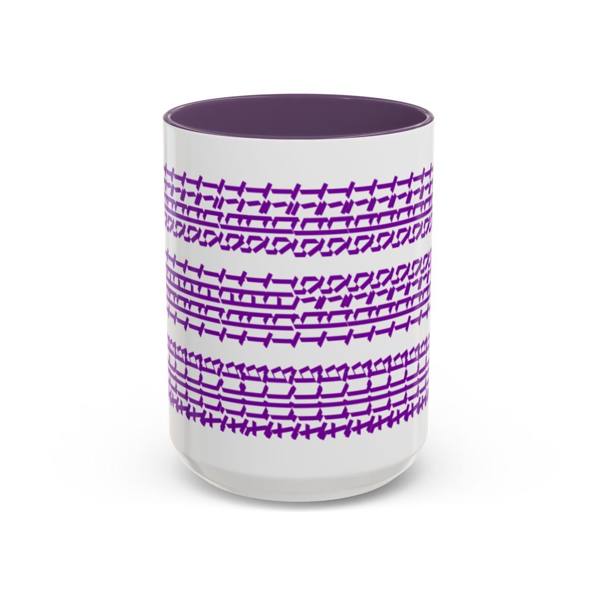 Humorous Hidden Message Color Accent Coffee Mug (15oz), Purple Text