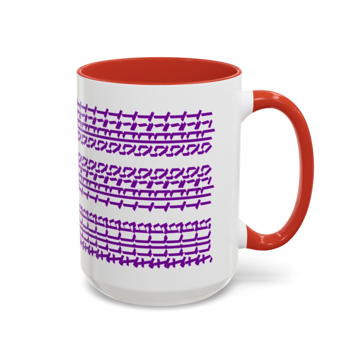 Humorous Hidden Message Color Accent Coffee Mug (15oz), Purple Text
