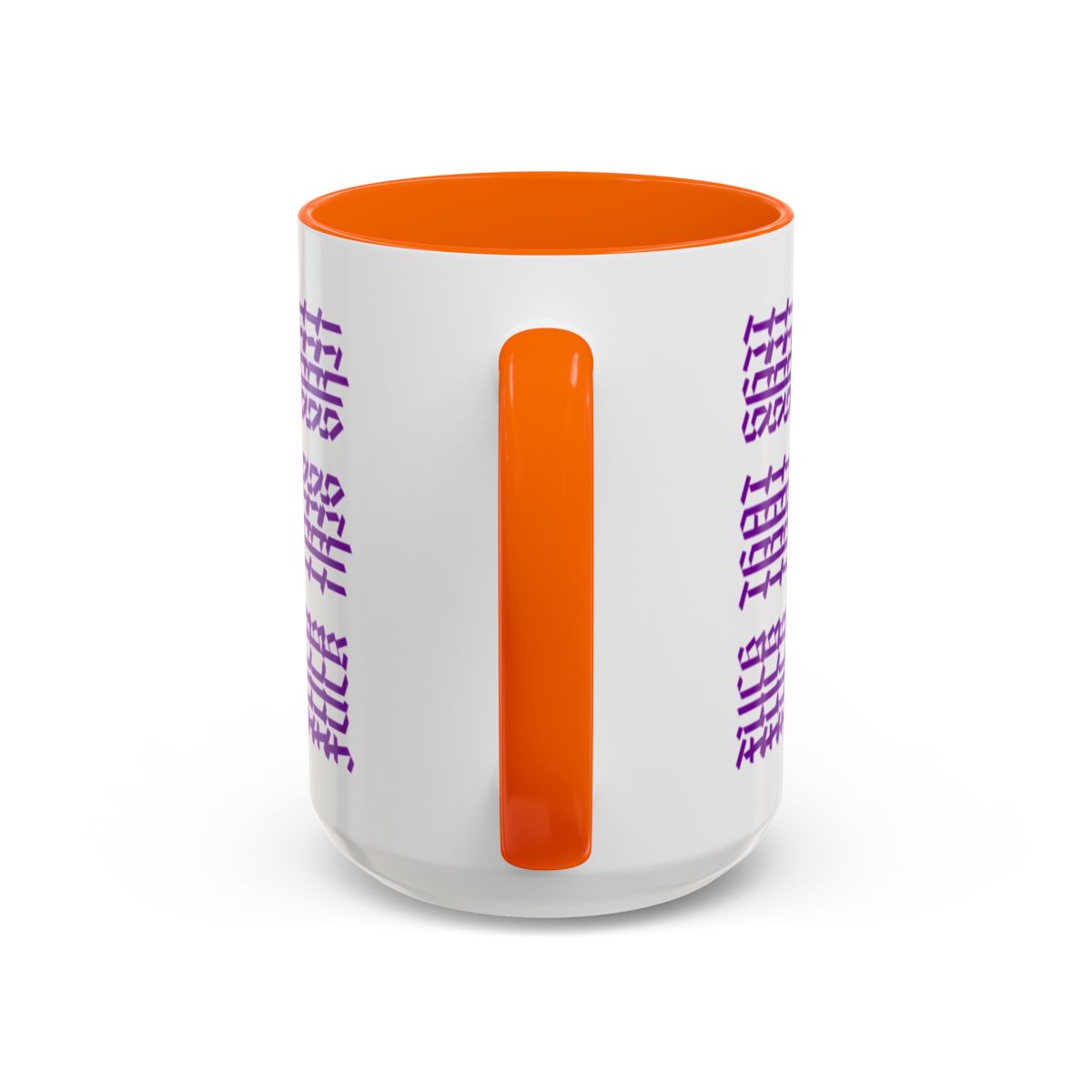 Humorous Hidden Message Color Accent Coffee Mug (15oz), Purple Text