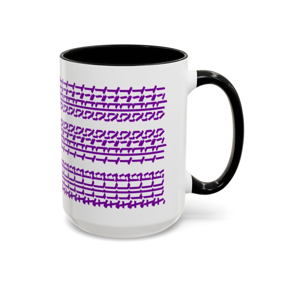Humorous Hidden Message Color Accent Coffee Mug (15oz), Purple Text