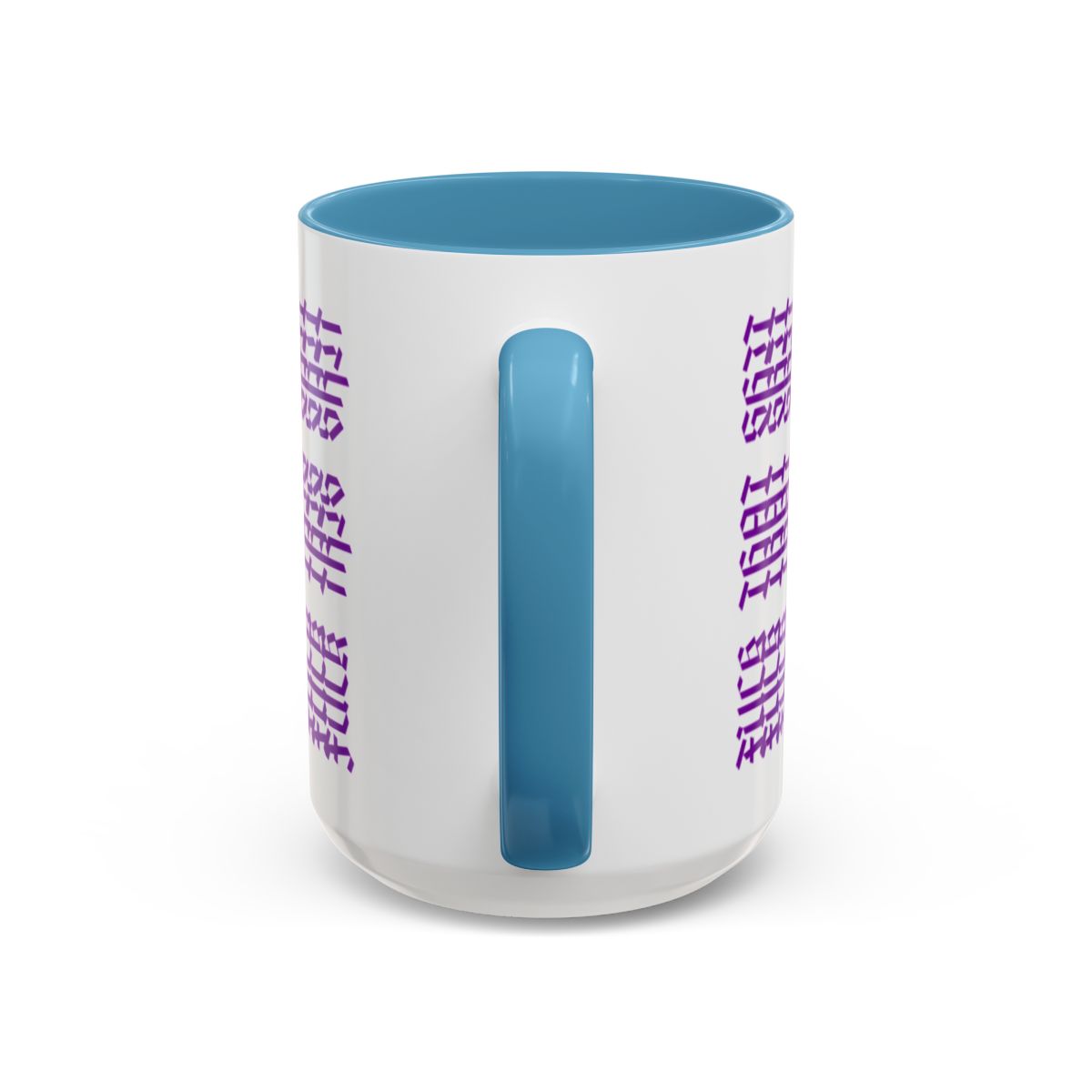 Humorous Hidden Message Color Accent Coffee Mug (15oz), Purple Text