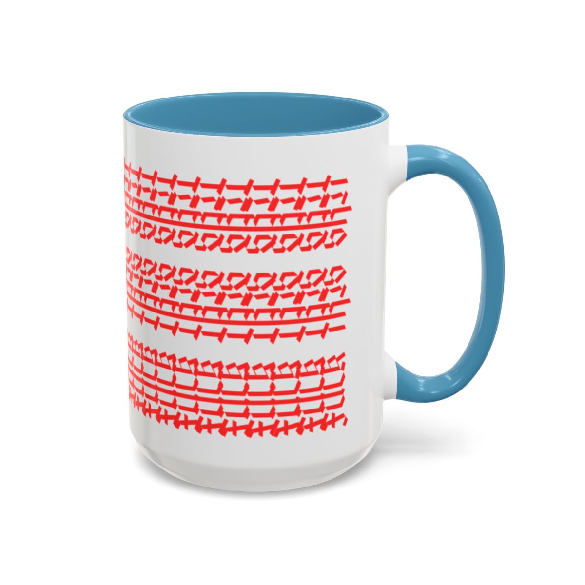 Humorous Hidden Message Color Accent Coffee Mug (15oz), Red Text