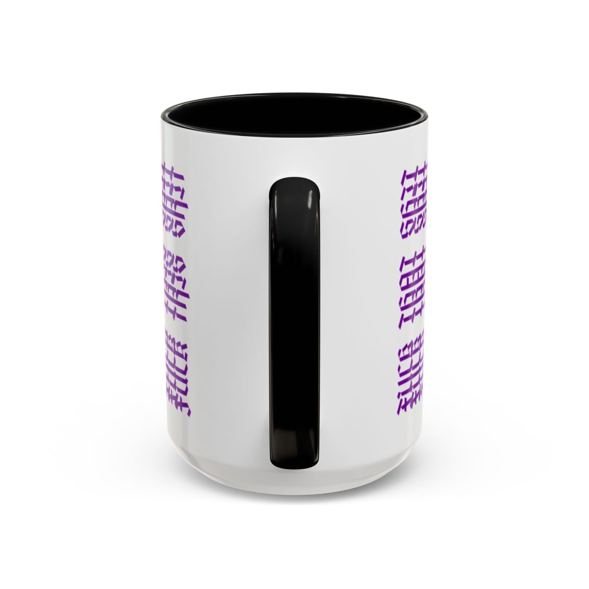 Humorous Hidden Message Color Accent Coffee Mug (15oz), Purple Text