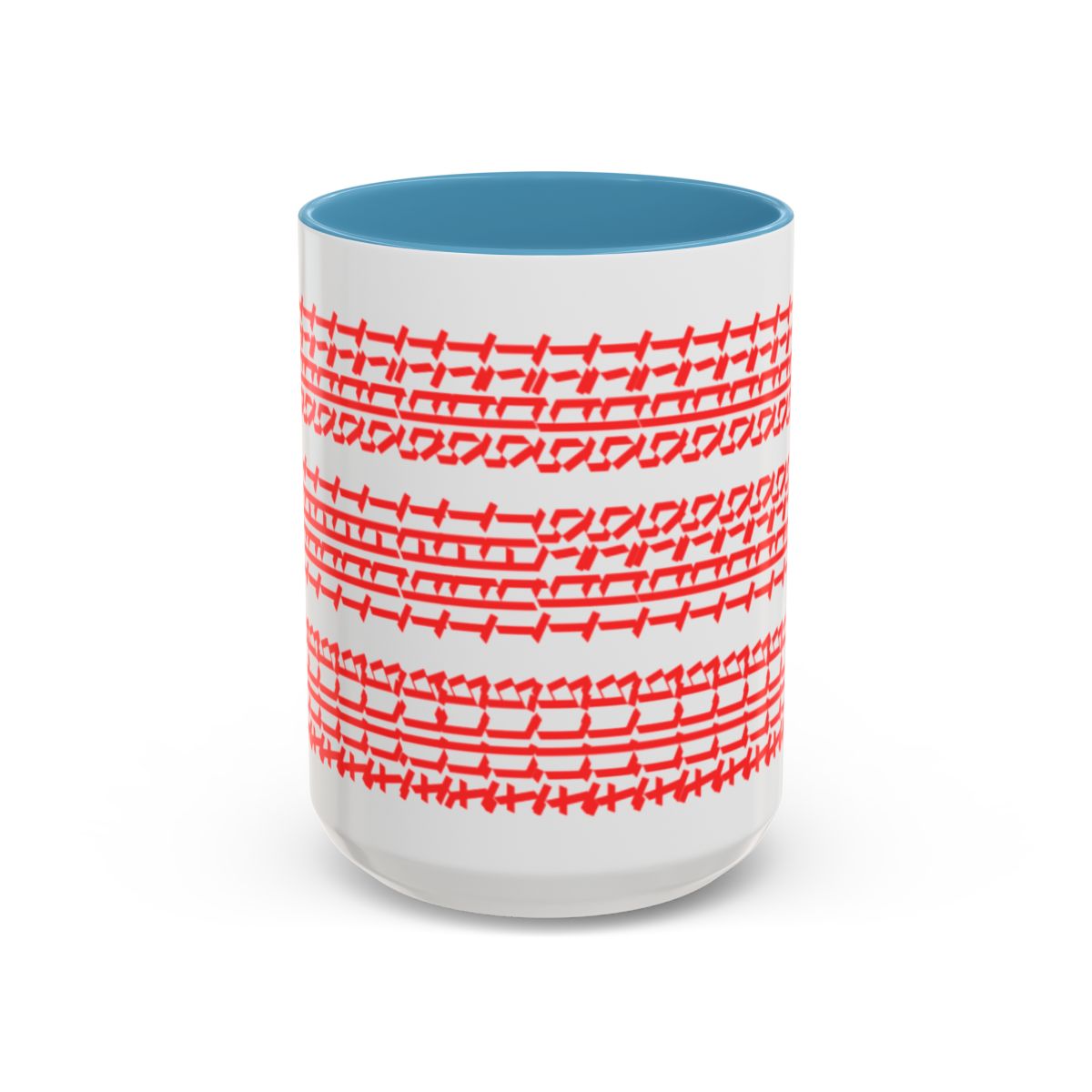 Humorous Hidden Message Color Accent Coffee Mug (15oz), Red Text