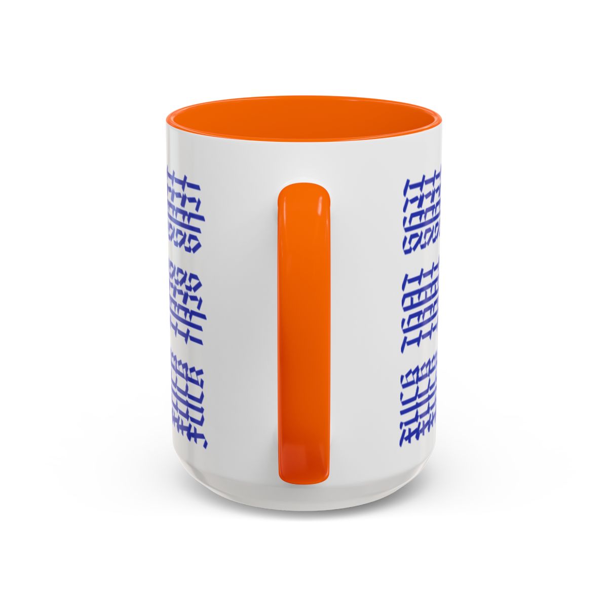 Humorous Hidden Message Color Accent Coffee Mug (15oz), Blue Text