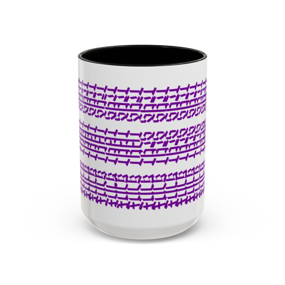 Humorous Hidden Message Color Accent Coffee Mug (15oz), Purple Text