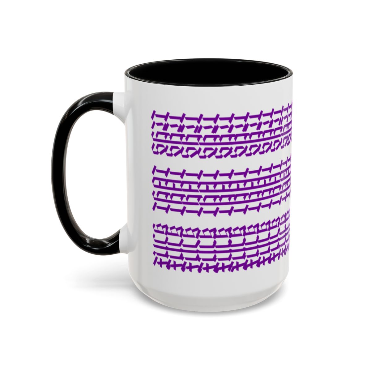 Humorous Hidden Message Color Accent Coffee Mug (15oz), Purple Text