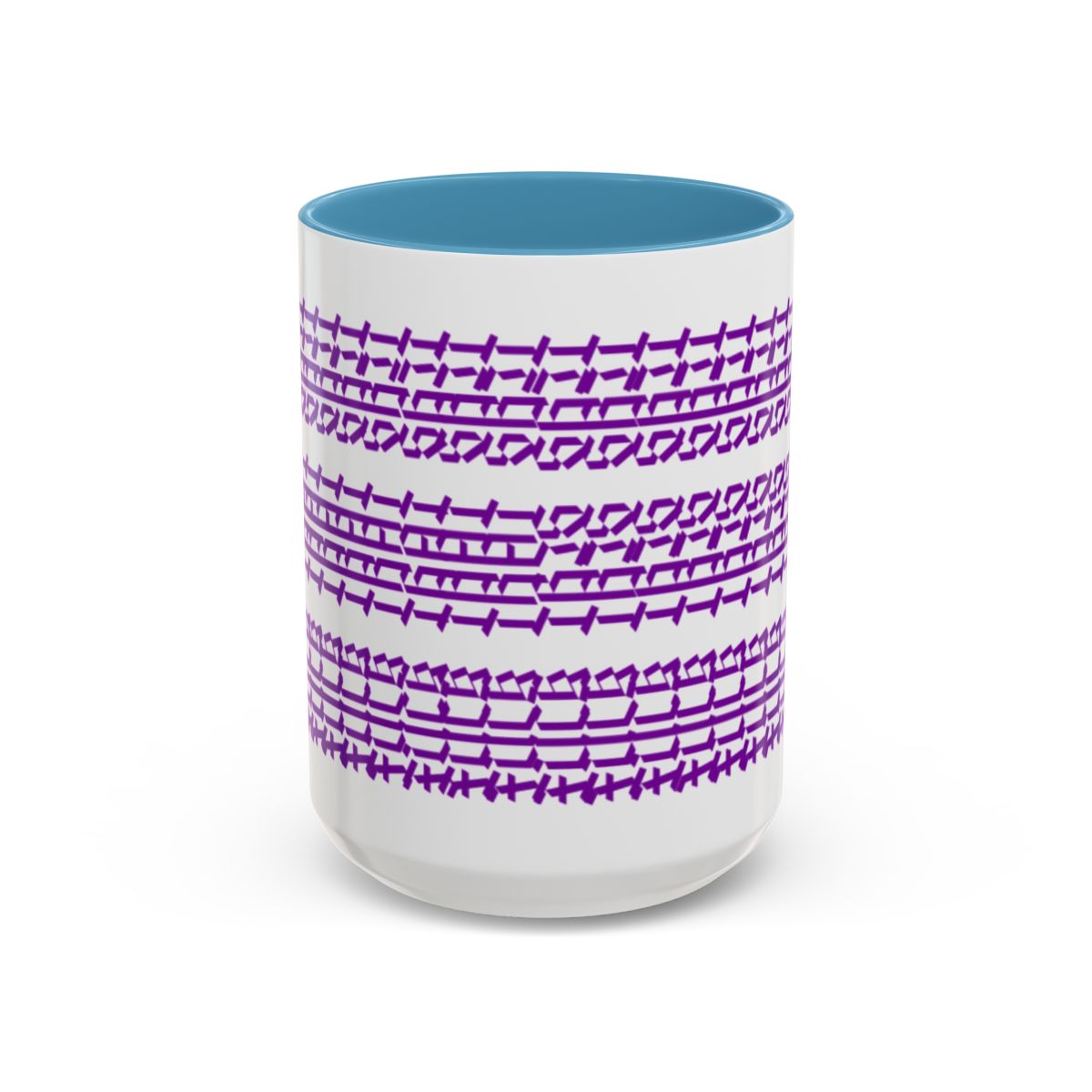 Humorous Hidden Message Color Accent Coffee Mug (15oz), Purple Text