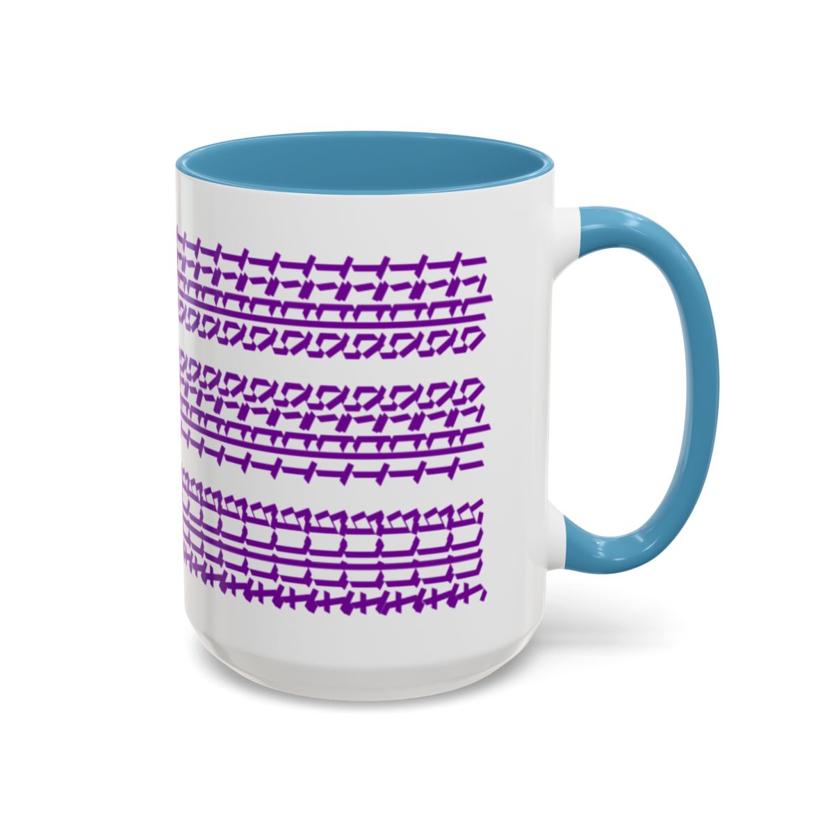 Humorous Hidden Message Color Accent Coffee Mug (15oz), Purple Text