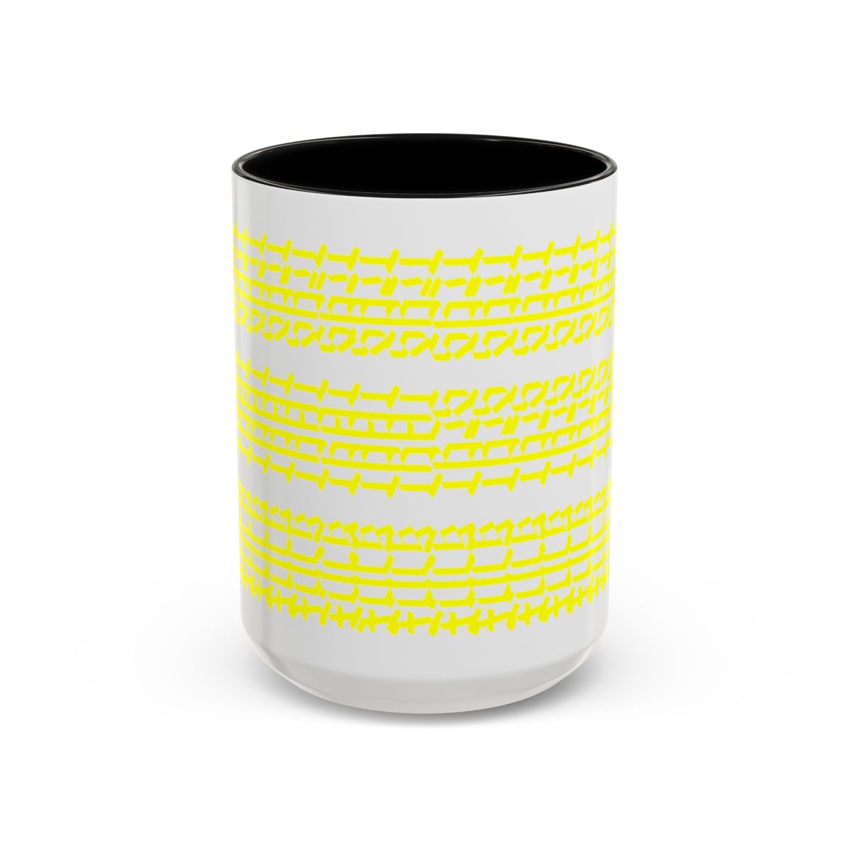 Humorous Hidden Message Color Accent Coffee Mug (15oz), Yellow Text