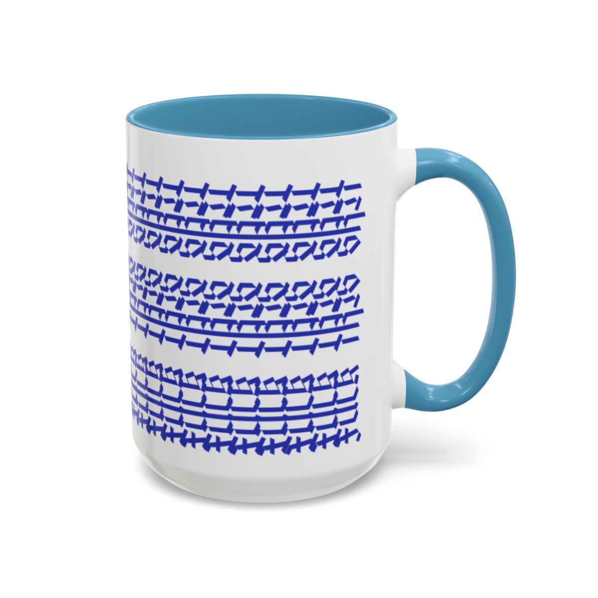 Humorous Hidden Message Color Accent Coffee Mug (15oz), Blue Text