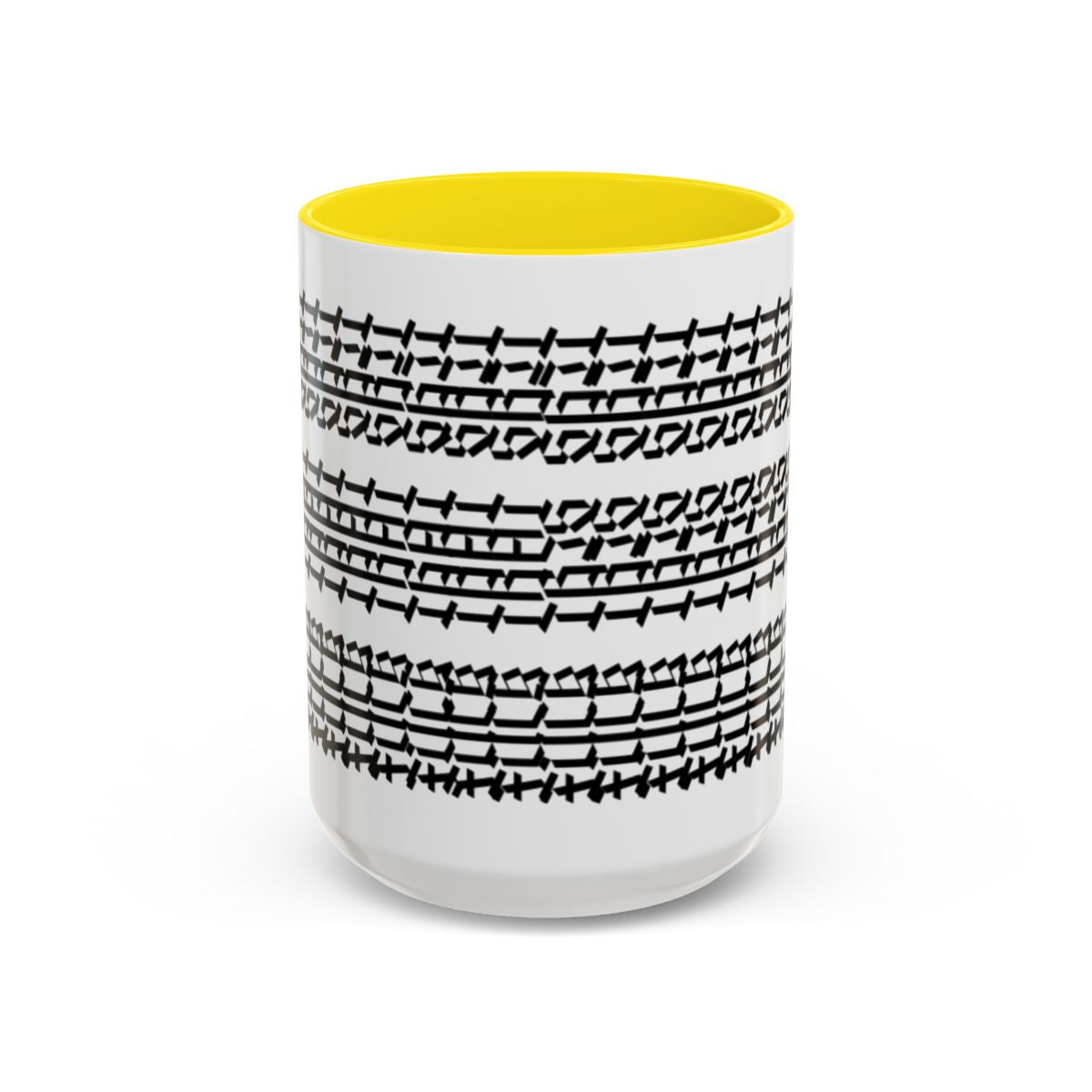 Humorous Hidden Message Color Accent Coffee Mug (15oz), Black Text