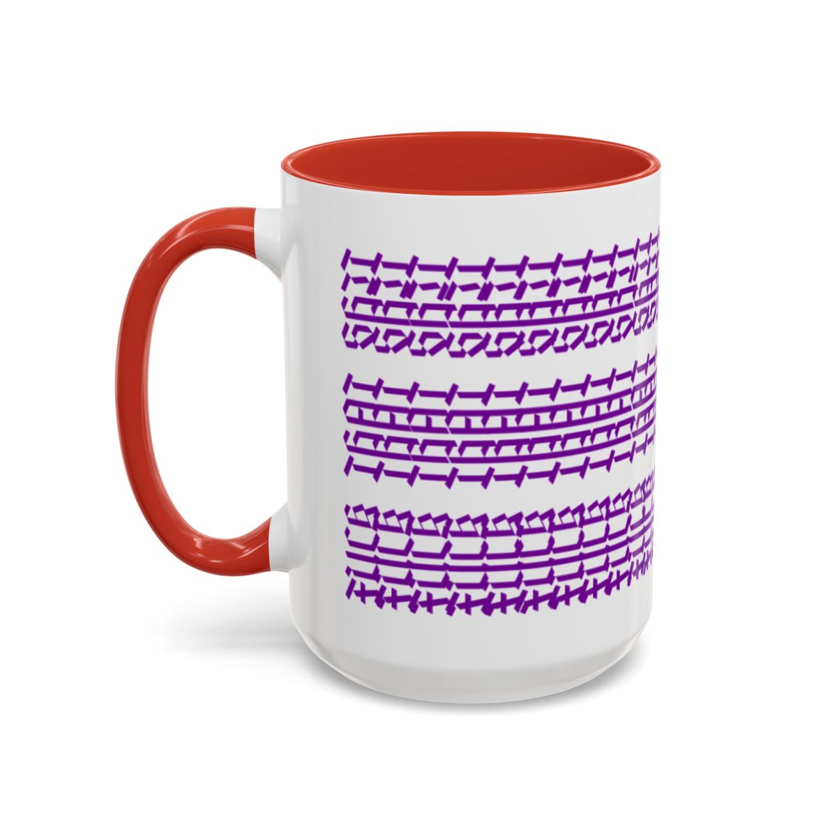 Humorous Hidden Message Color Accent Coffee Mug (15oz), Purple Text