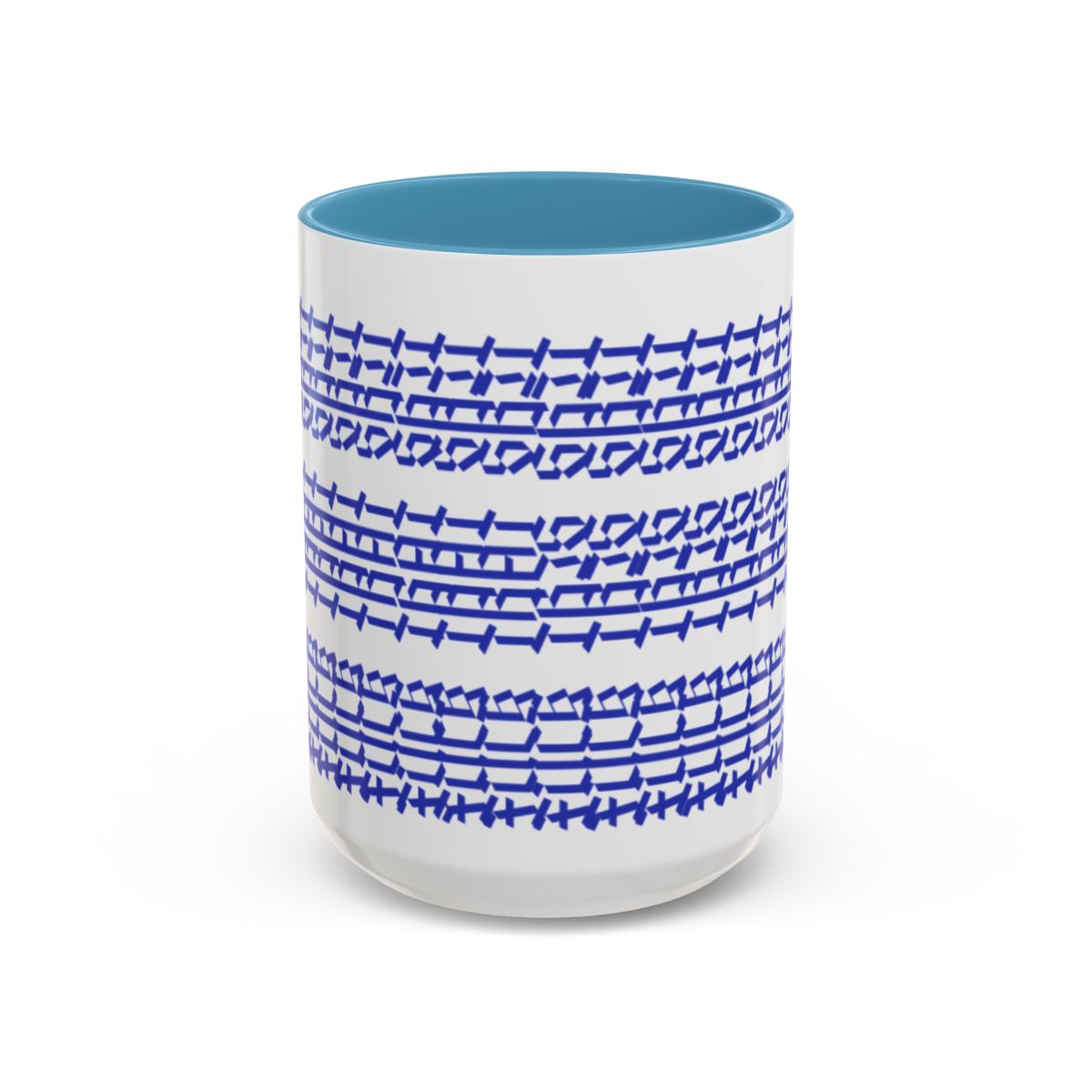 Humorous Hidden Message Color Accent Coffee Mug (15oz), Blue Text