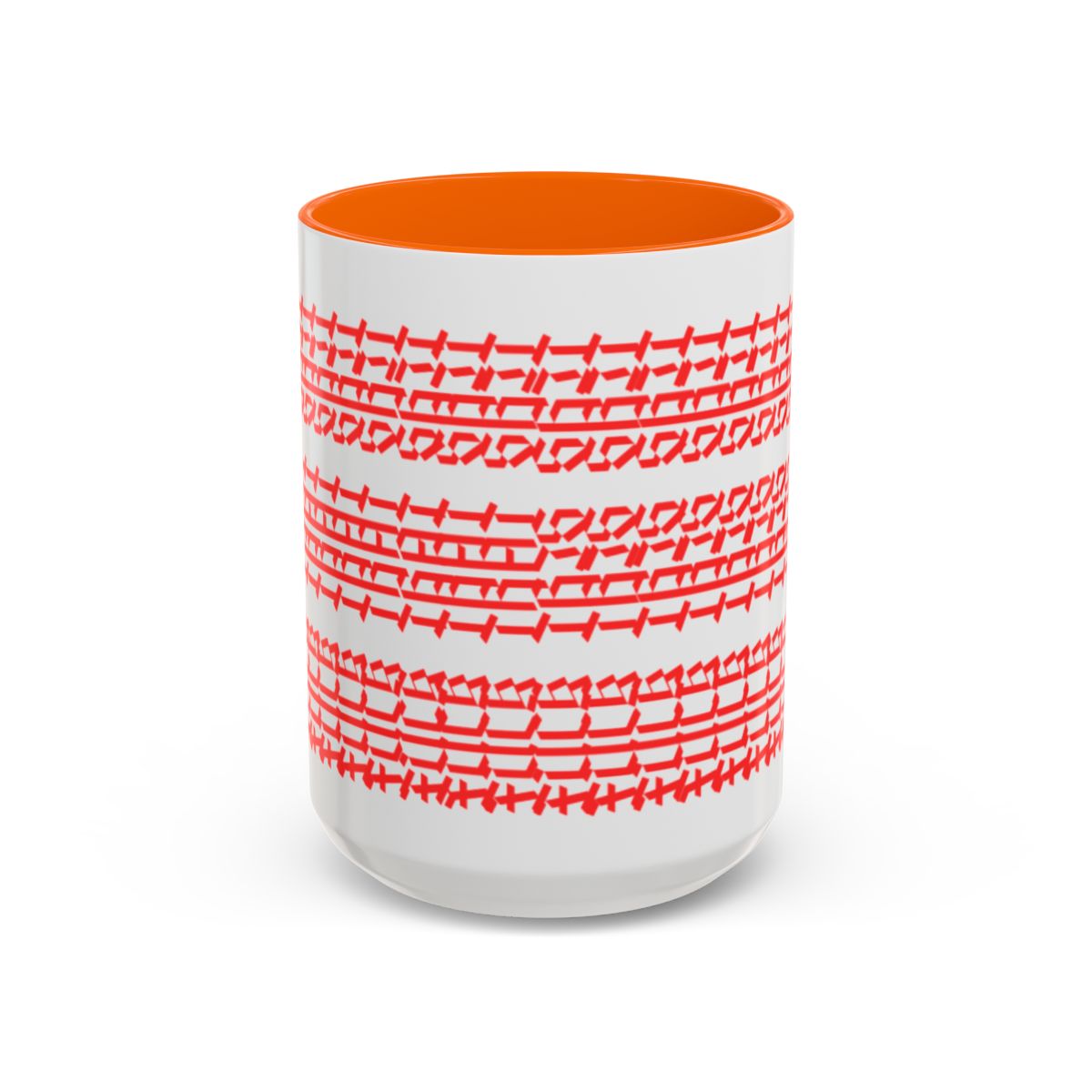 Humorous Hidden Message Color Accent Coffee Mug (15oz), Red Text