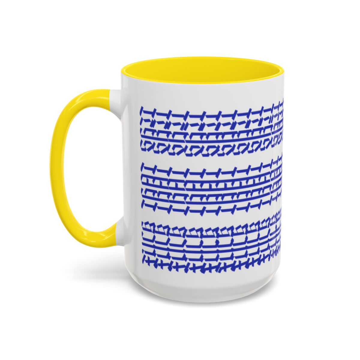 Humorous Hidden Message Color Accent Coffee Mug (15oz), Blue Text