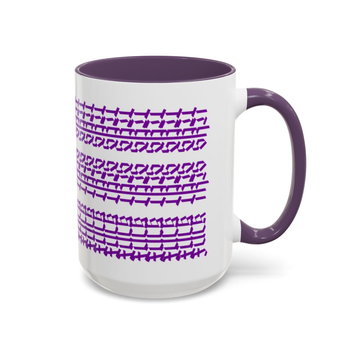 Humorous Hidden Message Color Accent Coffee Mug (15oz), Purple Text