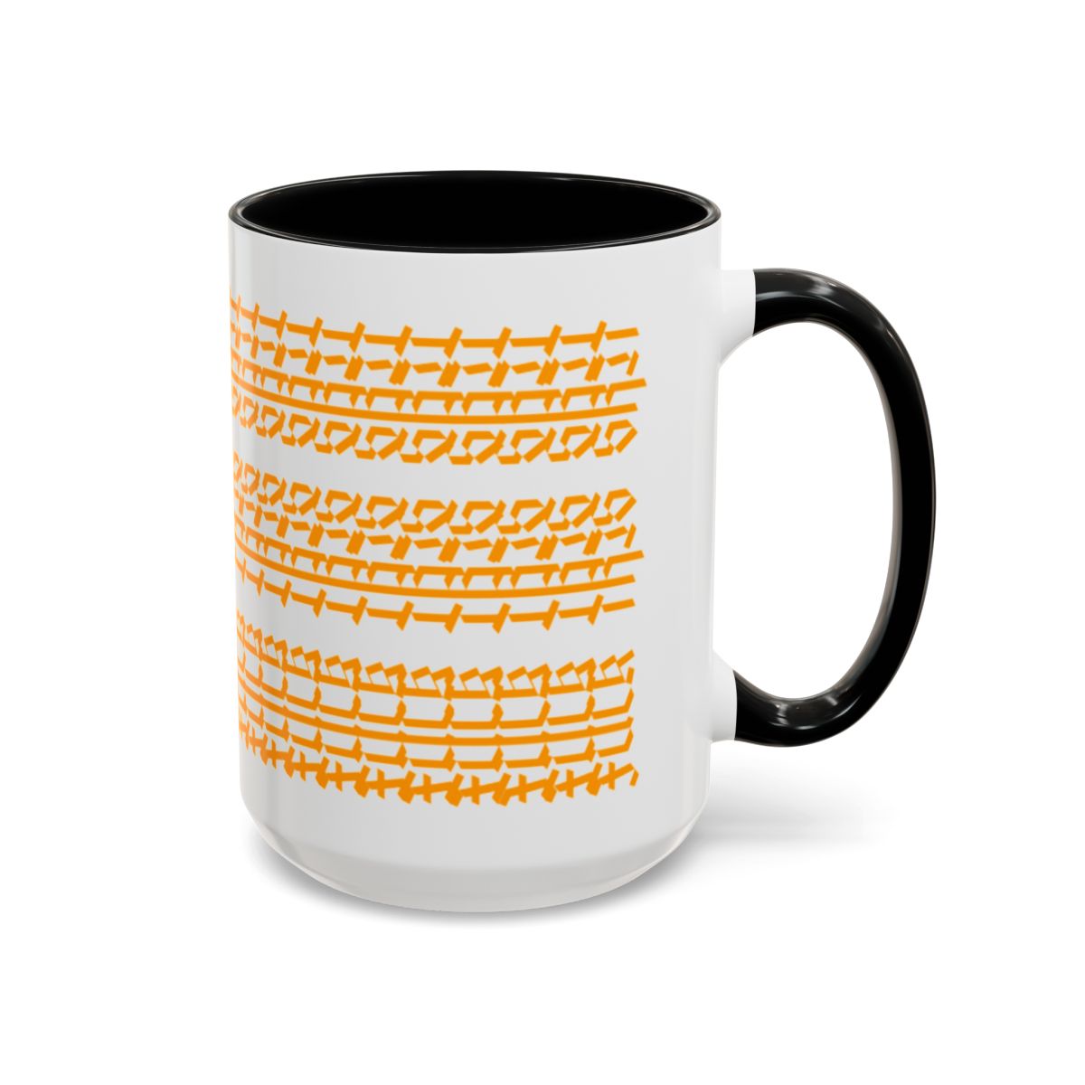 Humorous Hidden Message Color Accent Coffee Mug (15oz), Orange text