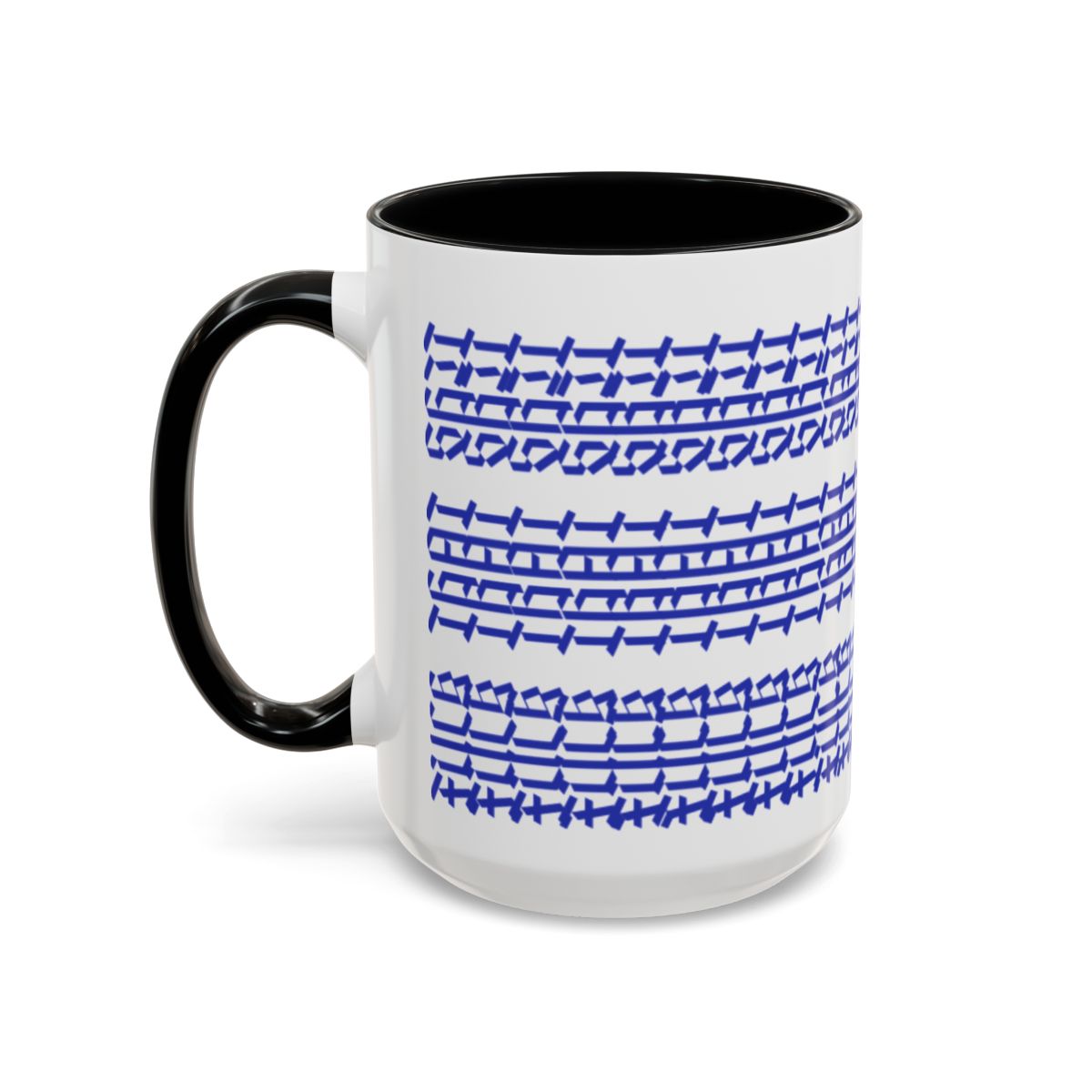 Humorous Hidden Message Color Accent Coffee Mug (15oz), Blue Text