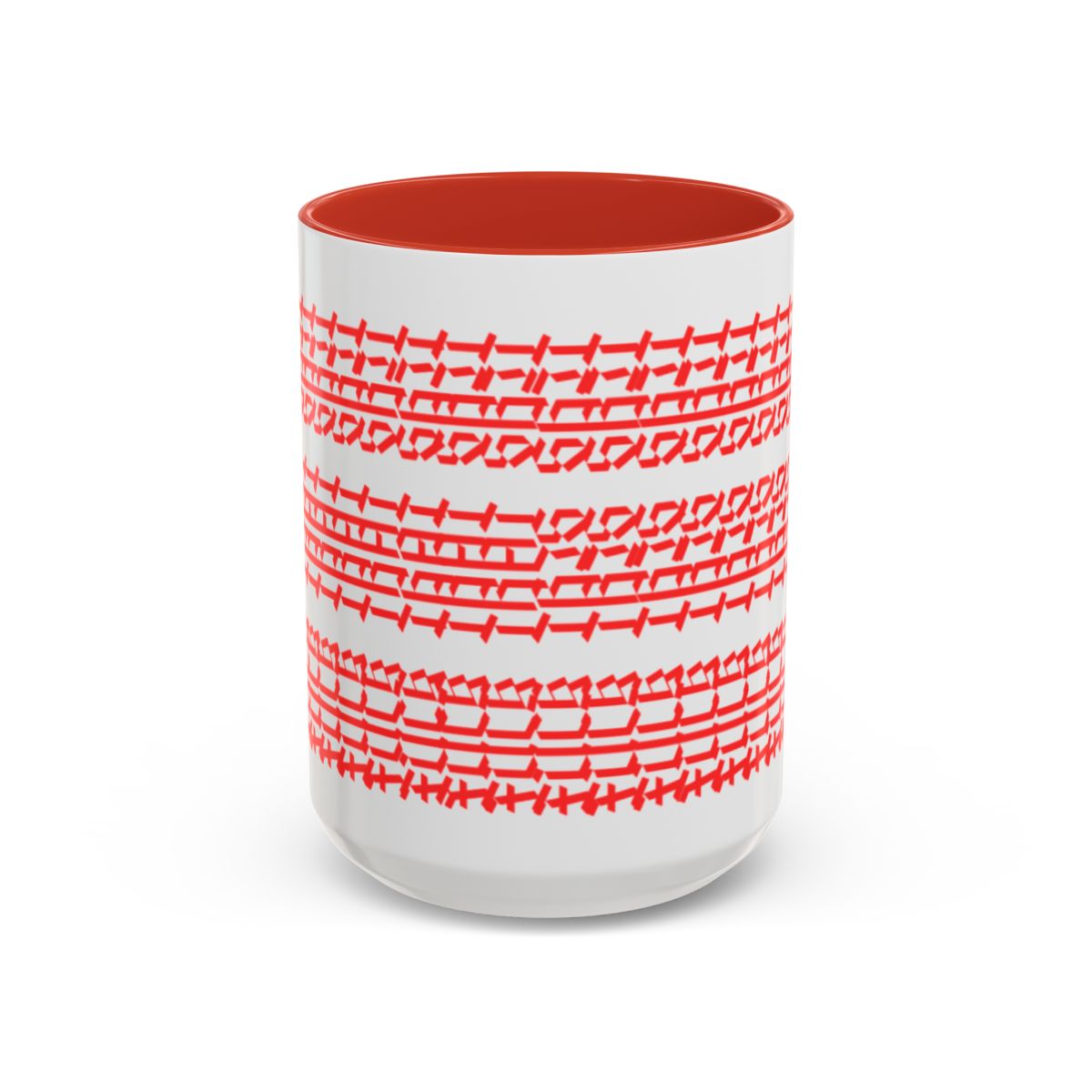 Humorous Hidden Message Color Accent Coffee Mug (15oz), Red Text