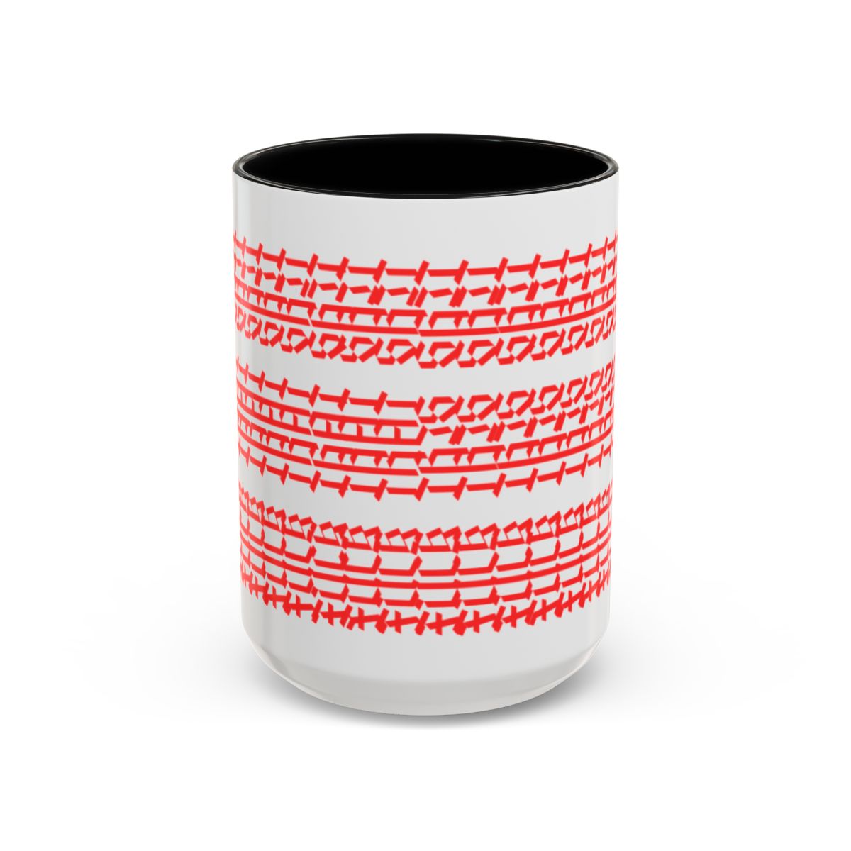 Humorous Hidden Message Color Accent Coffee Mug (15oz), Red Text