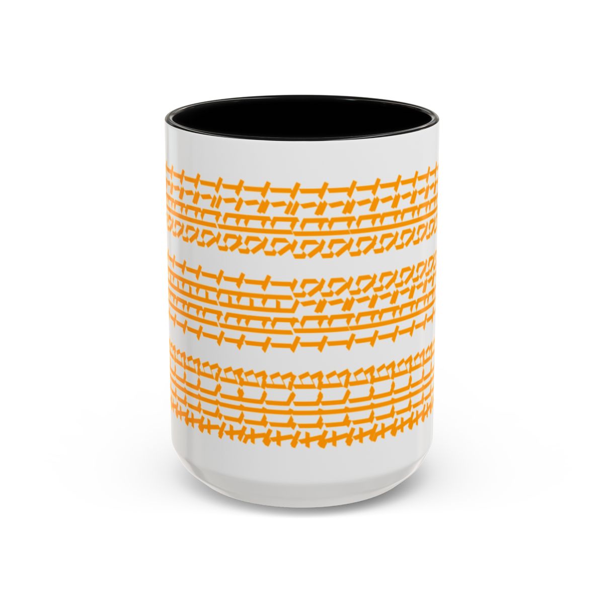 Humorous Hidden Message Color Accent Coffee Mug (15oz), Orange text
