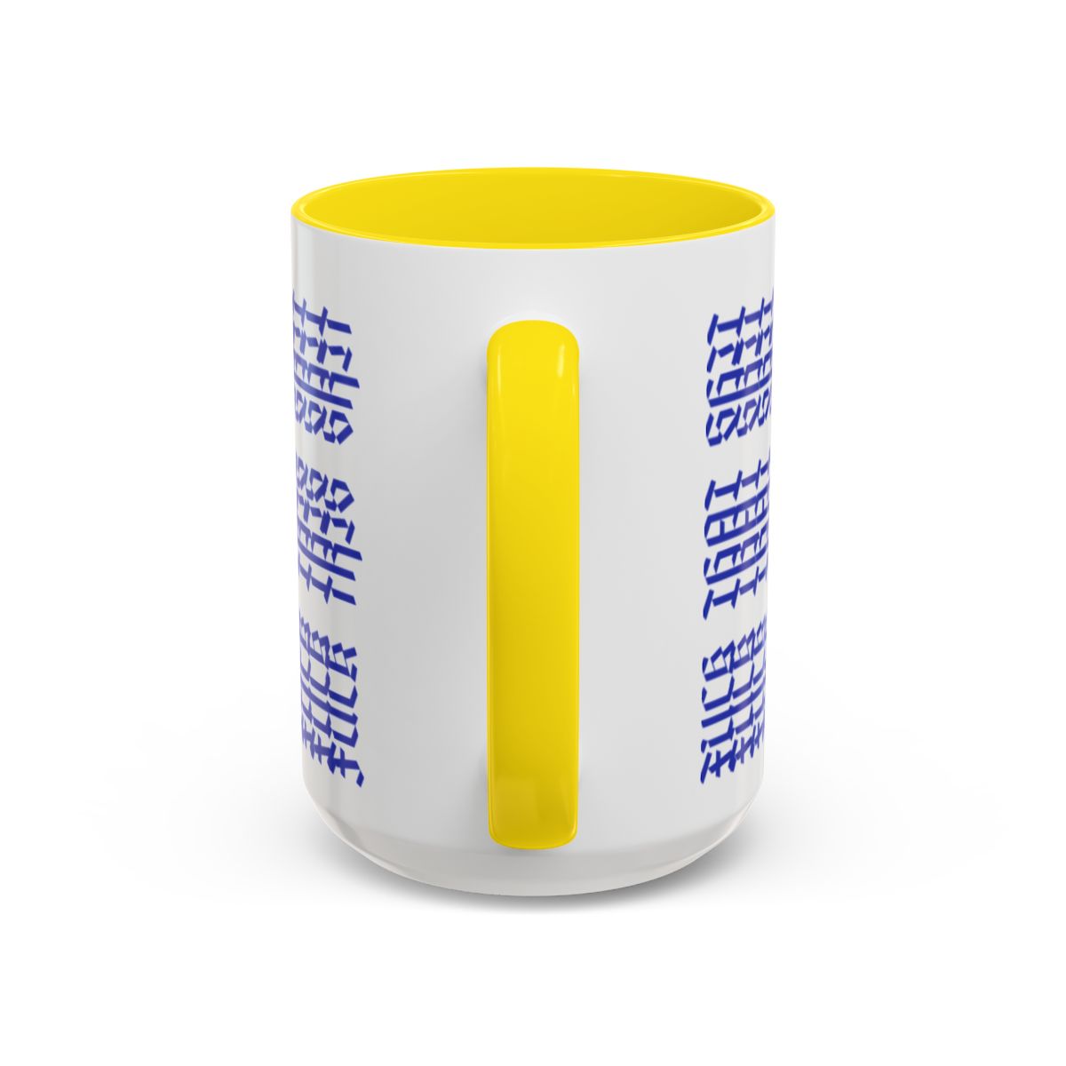 Humorous Hidden Message Color Accent Coffee Mug (15oz), Blue Text