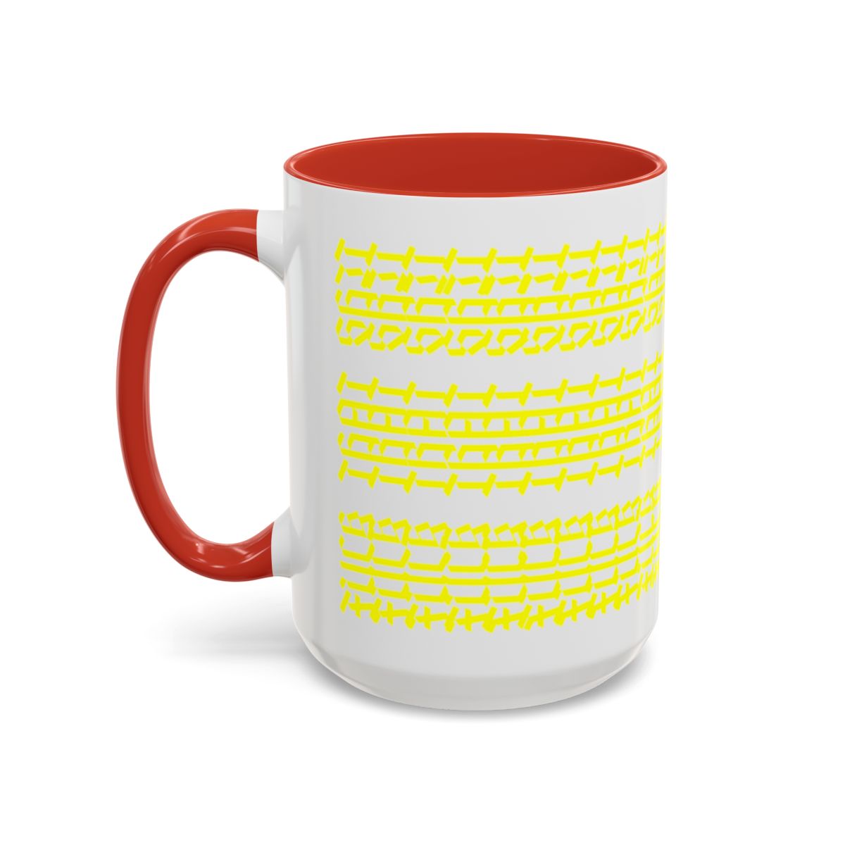 Humorous Hidden Message Color Accent Coffee Mug (15oz), Yellow Text