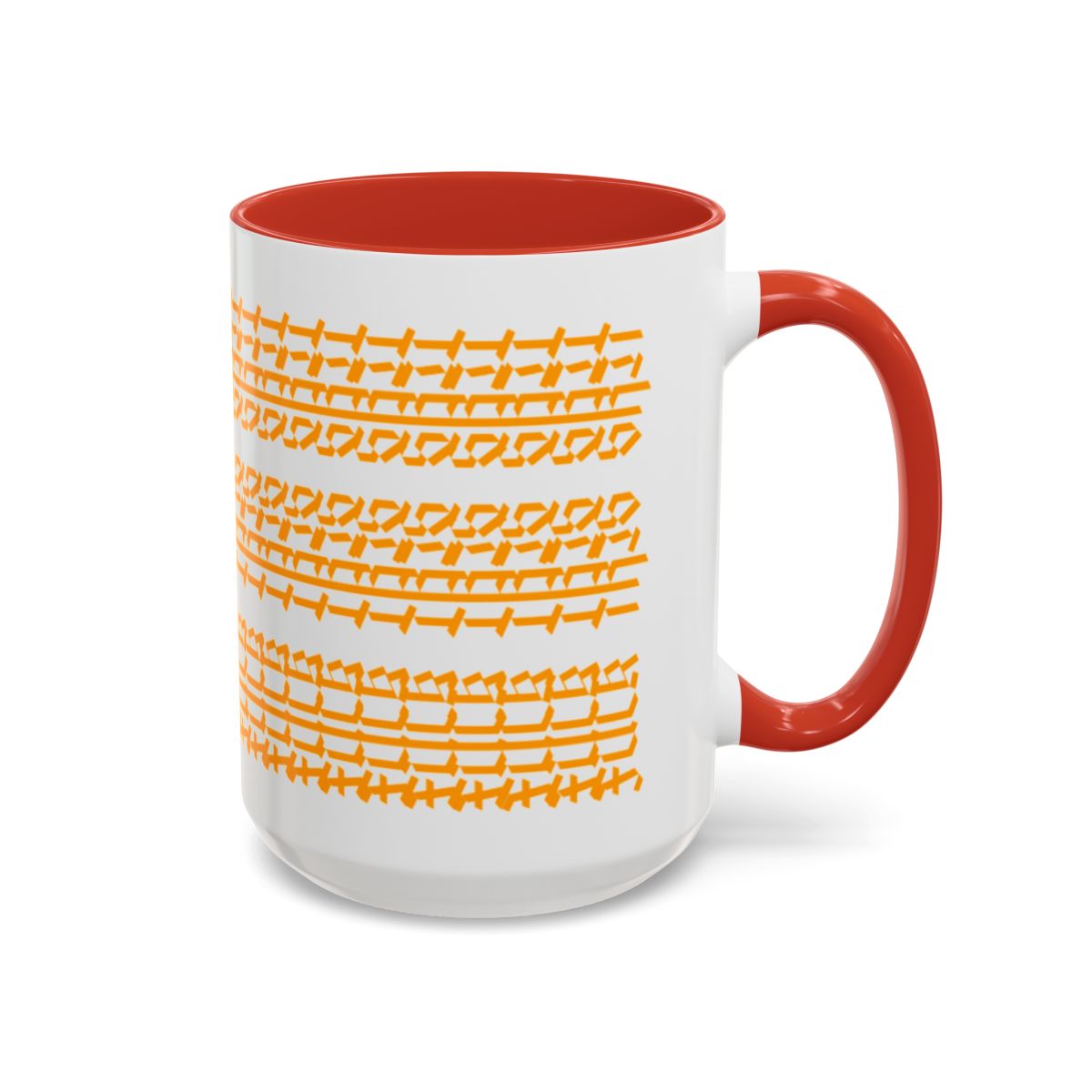 Humorous Hidden Message Color Accent Coffee Mug (15oz), Orange text
