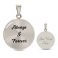 Infinite Moments Engraved Circle Pendant Necklace