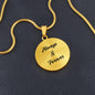 Infinite Moments Engraved Circle Pendant Necklace