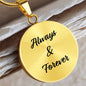 Infinite Moments Engraved Circle Pendant Necklace